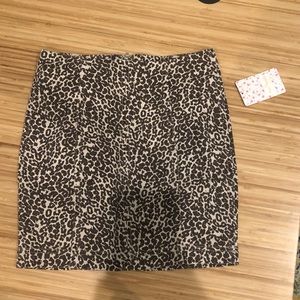 Free people leopard print stretch mini skirt